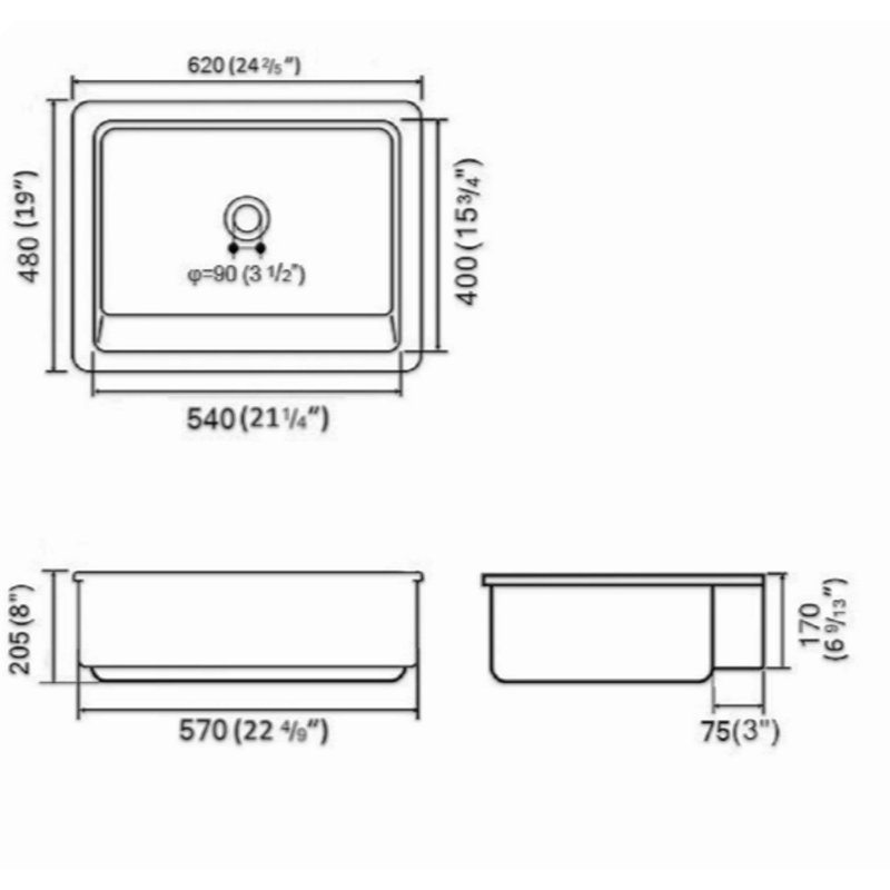 Farmhouse Apron Front  Kitchen Sink Bathroom Sink Undermount Bathroom Sink