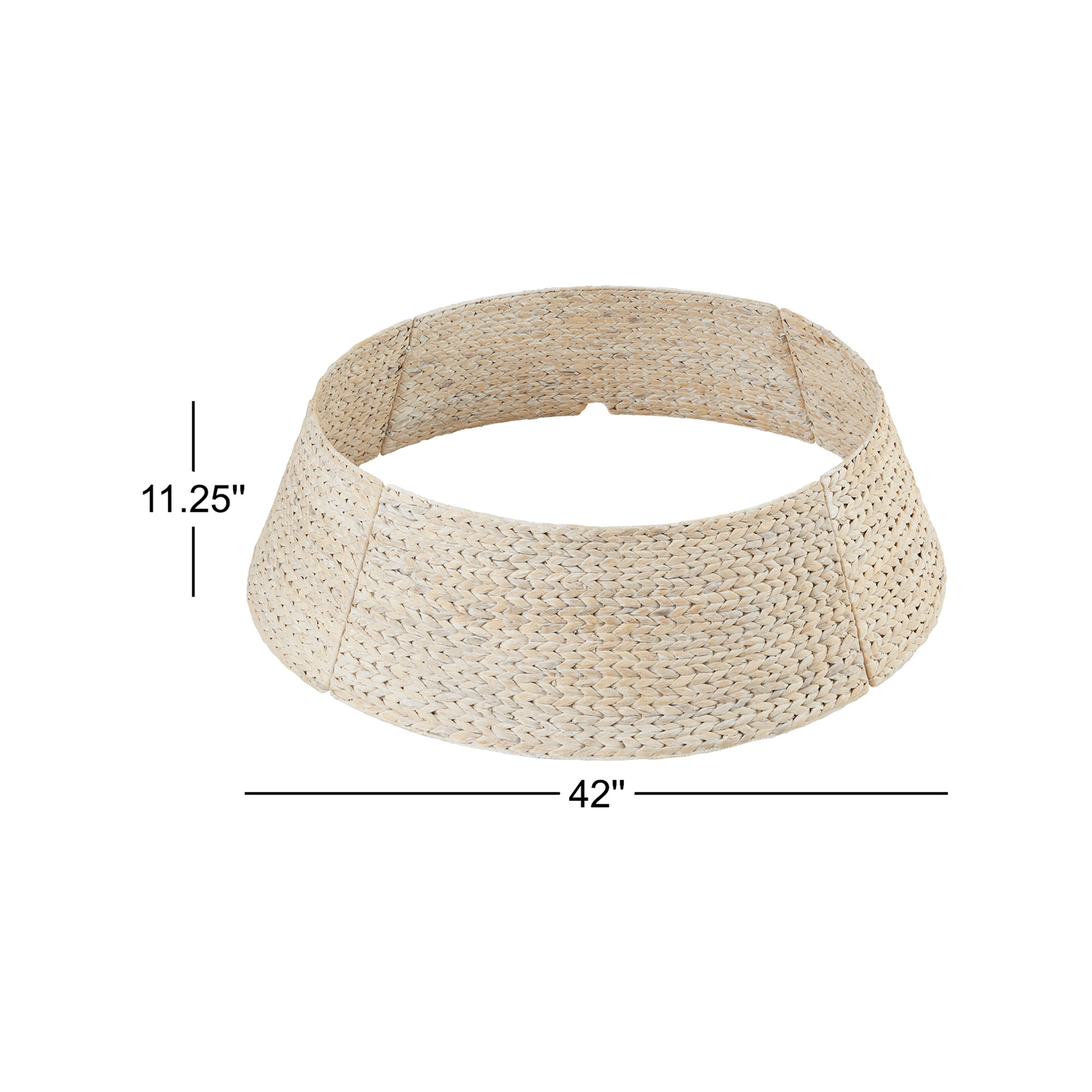 Rattan Tree Collar, Washed White, 11.25" H x 42" W