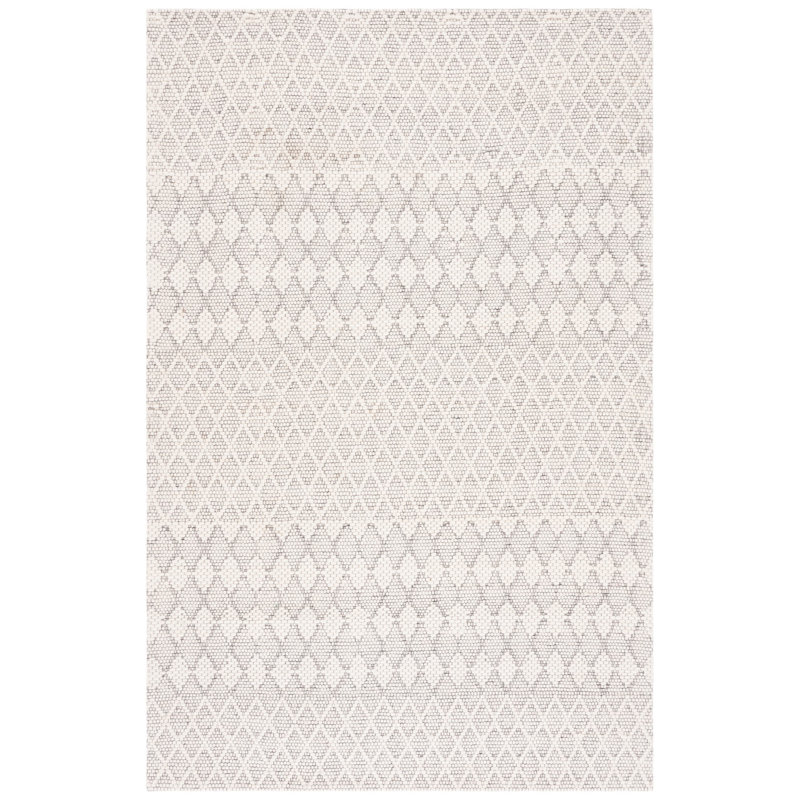 Ivory Flat Woven Wool Rectangular Area Rug