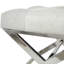 Tabouret en cuir capitonné gris clair Cayden