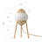 Hikari Bohemian Japanese Table Lamp with Woven Bamboo and SIlk Shade living Room, Console Table
