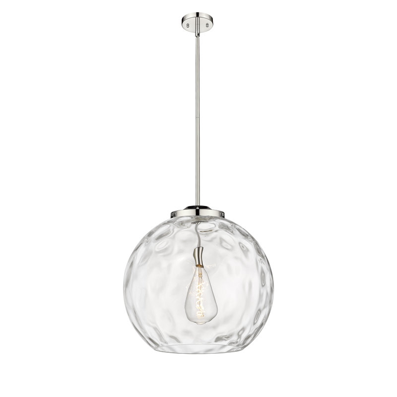 1 - Light Single Drop Pendant Pendant, Polished Nickel