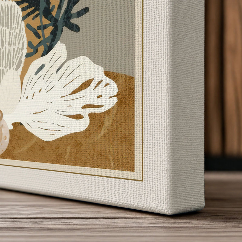 Pressed Collage Botanical - Wrapped Canvas, 36x24 - 91.4 x 61.0 cm, Cream Border