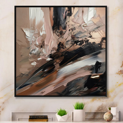 Brun et noir, au-delà des limites II - art mural abstrait grand