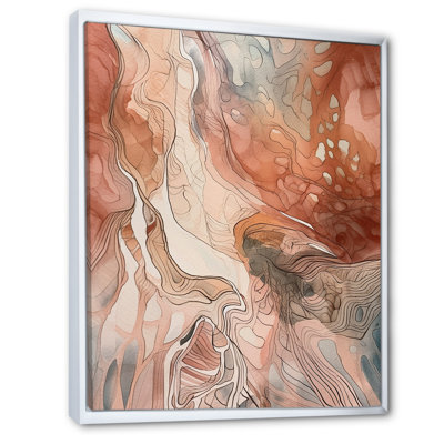 Chocolat, rêves, terre cuite, aquarelle abstraite - peinture murale abstraite