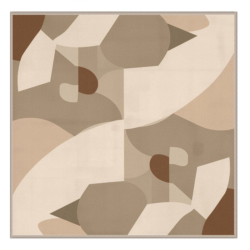 Tapis gris moelleux à motif géométrique moelleux et moelleux Durso Lotus, Carré 7 pi