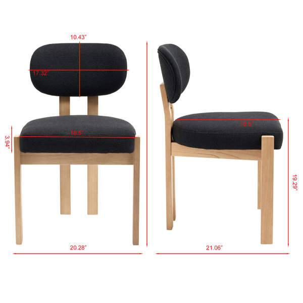 Ebern Designs Set of 2 Modern Farmhouse Wooden Dining Chairs with ...