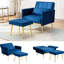 Fauteuil d'appoint rembourré en velours de 31 po de large avec coussin décoratif et repose-pieds Caretta-276698202