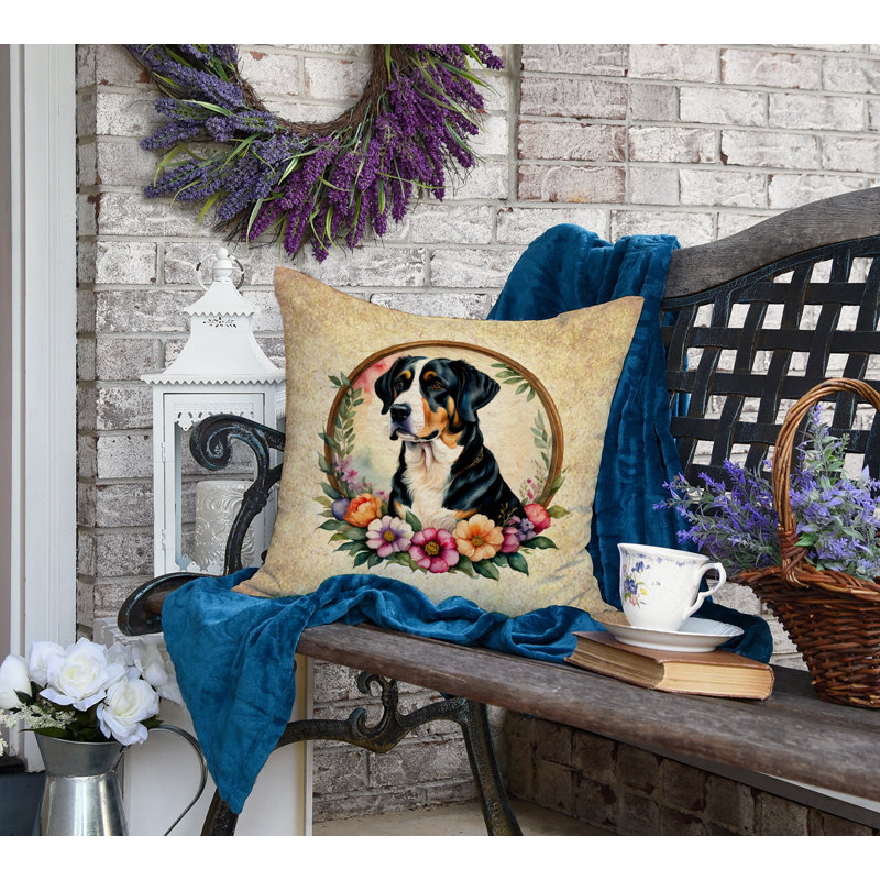 Coussin décoratif intérieur / extérieur en polyester , H 18 po x l 18 po x P 4 po