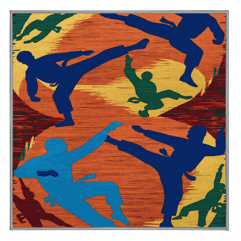  Tapis lavable lavable Capoeira, Carré 8 pi