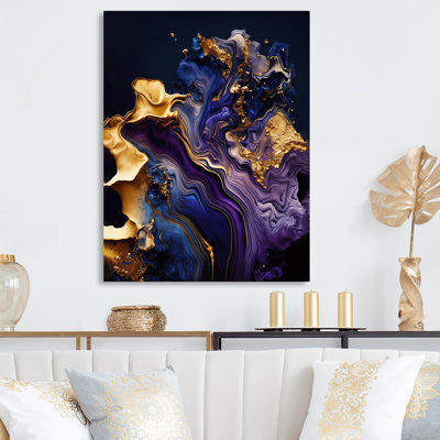 " Abstract Marble Geode Purple I "