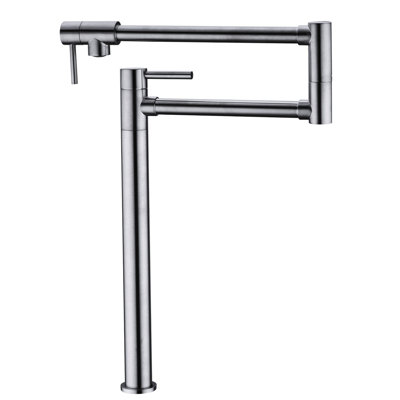Brushed Nickel Extension Pot Filler Faucet, Double Handles For Accurate Water Release, Surface Protected Corrosion And Fingerprints, Smooth Silent Flow Aerator