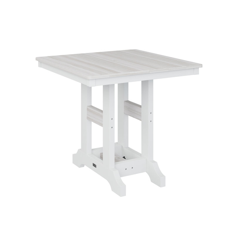 Table de bar carrée 33 po Berlin Gardens Garden Classic, H 39,5 po x l 33 po x P 33 po, Coquillage