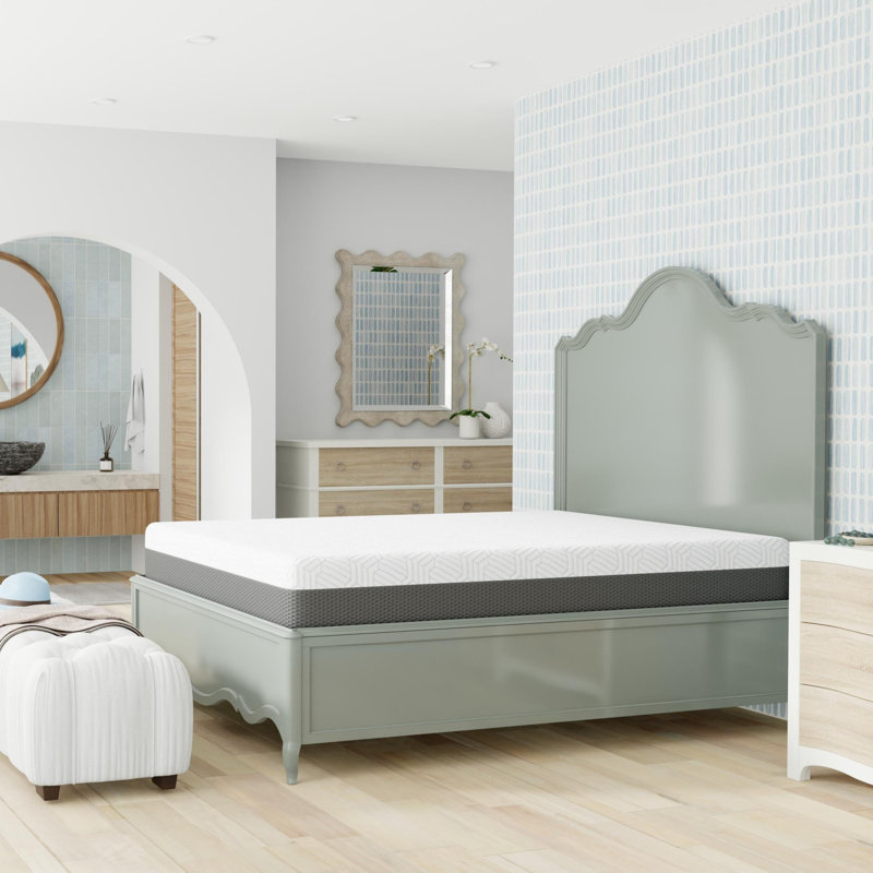 Matelas mi-ferme 10 po avec housse de refroidissement 10 po California, Très grand lit