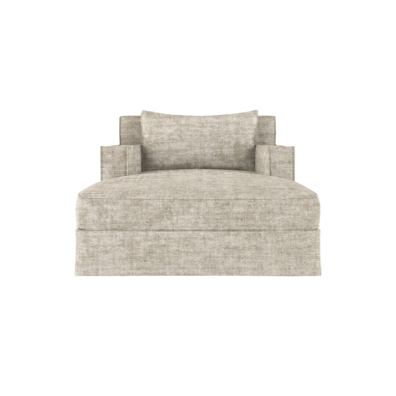 Mulberry Chaise Lounge, Plush Velvet Silver Streak, Weathered