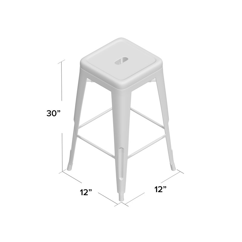 Tabouret de bar 30 po Baglione, Blanc