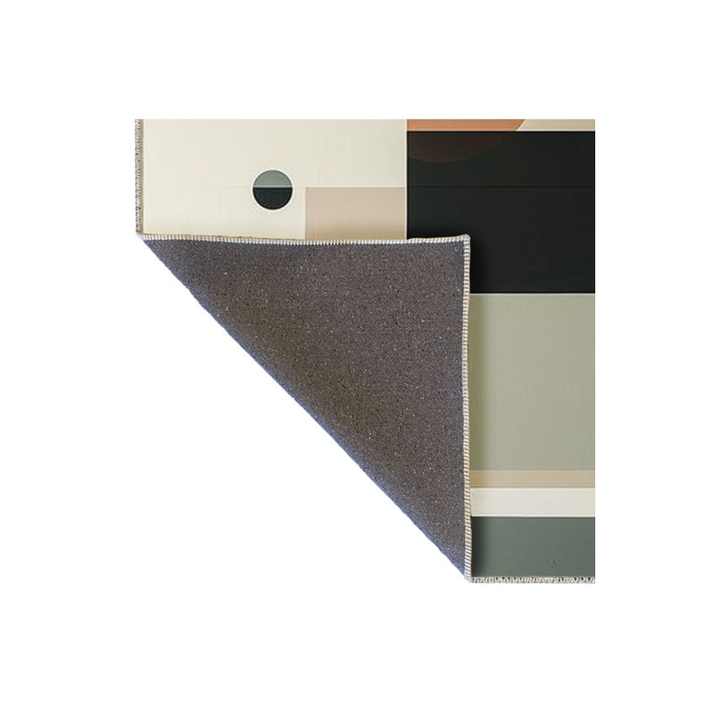 Tapis décoratif tissé à motif géométrique abstrait lavable, Sous-tapis rectangulaire de 3 pi 3 po x 4 pi 11 po