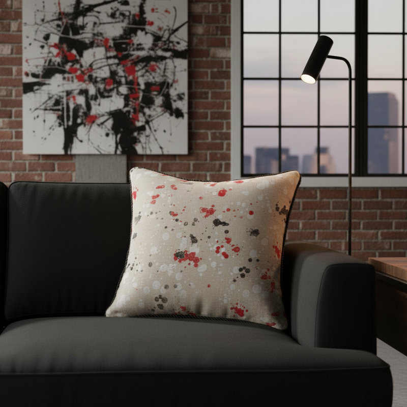 Abstract Feather Reversible Throw Pillow