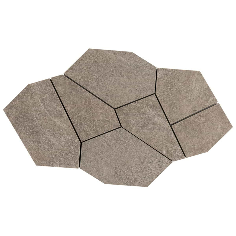 Era 12x20 Organic Pattern Matte Limestone Look Porcelain Mosaic Tile, Caramel Brown