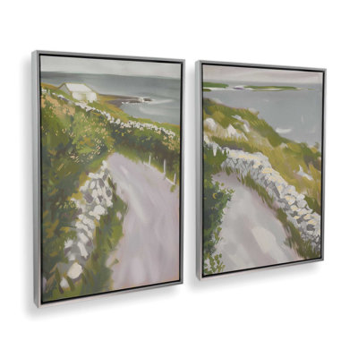 «Serene Pathway by the Sea», ensemble de 2 reproductions sur toile