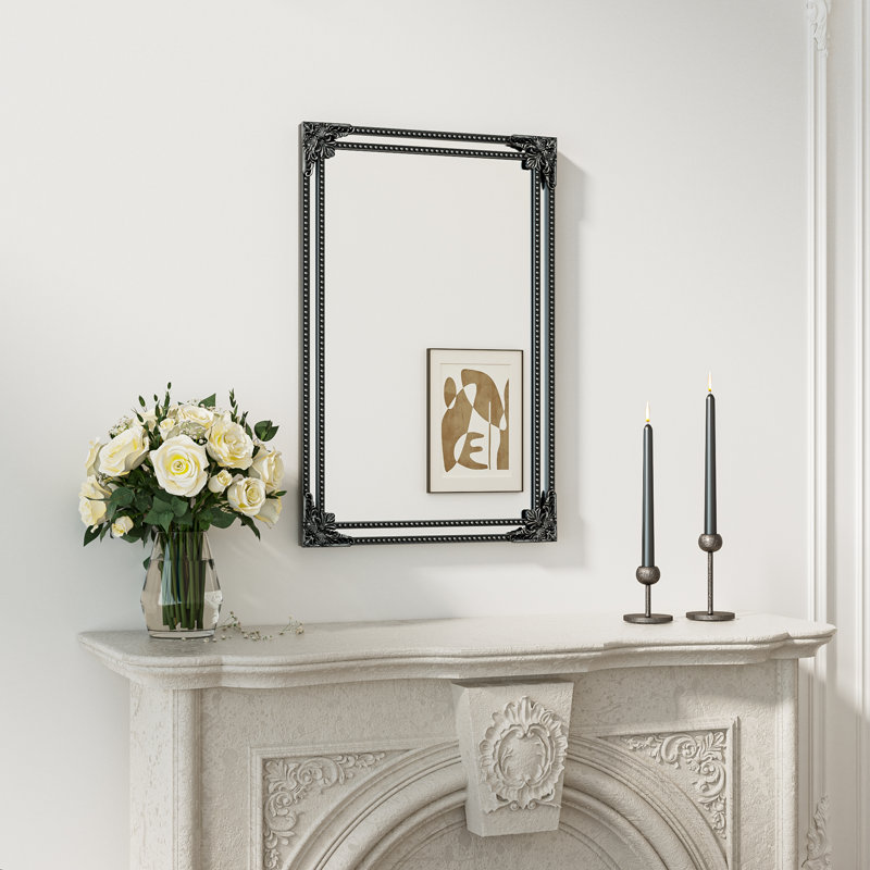 Miroir décoratif mural Berrilee, 30 po x 20 po, Noir antique