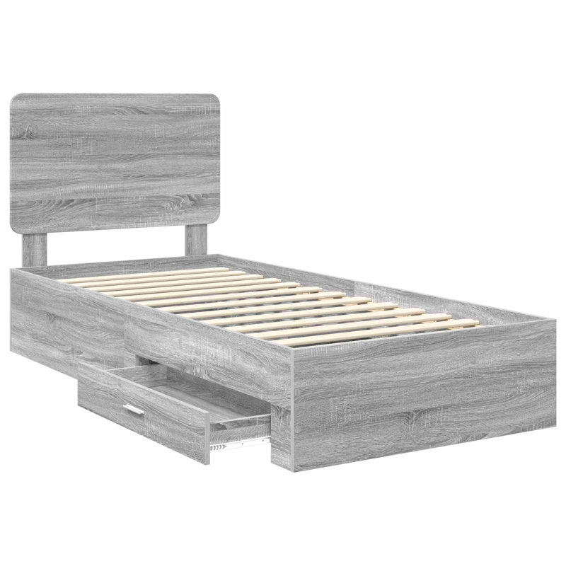 Bed, 100 x 200cm, Grey Sonoma