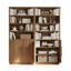 Bibliothèque de 71 po de hauteur avec portes, bibliothèque à 7 niveaux avec armoire et tablettes réglables, noyer