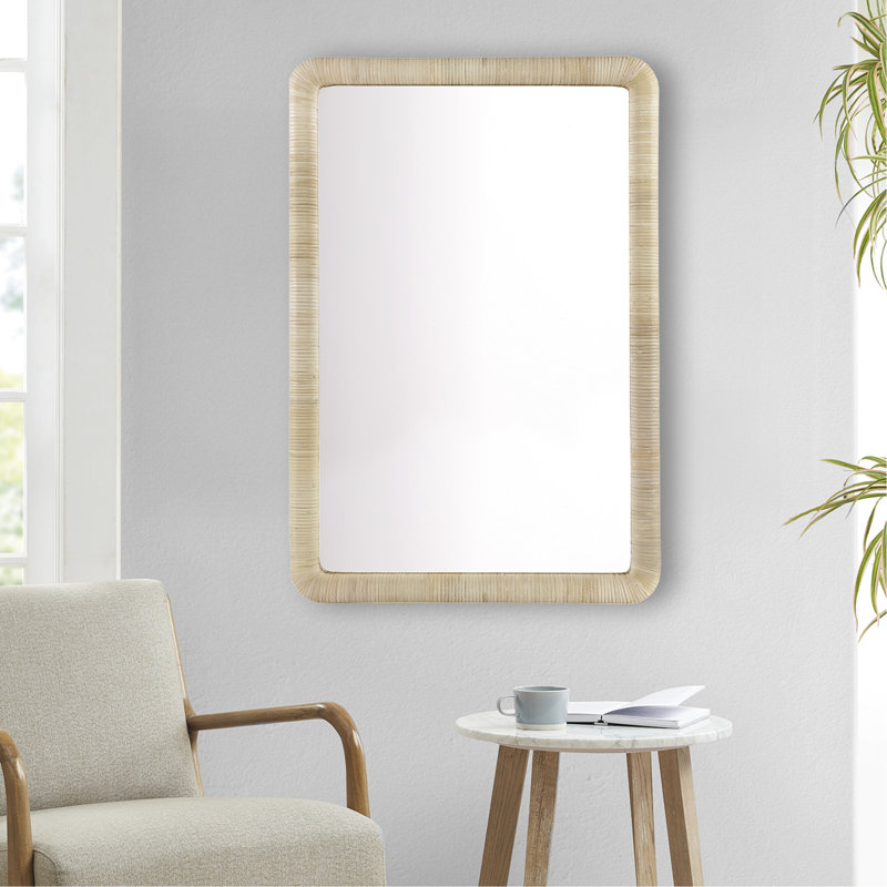 Le miroir de chambre à coucher rectangulaire naturel de 26 po x 39 po crée une ambiance relaxante, peut être suspendu verticalement / horizontalement, et la suspension rectangulaire en verre de la salle de bain ajoute de l'élégance à la baignoire, verticalement ou horizontalement.