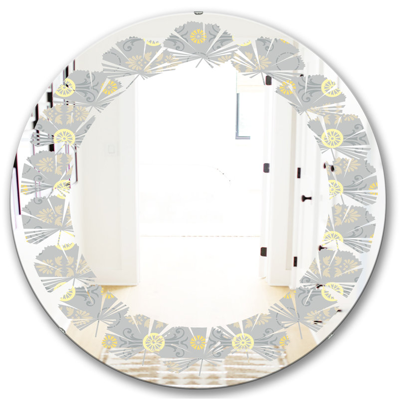 Miroir mural doré sans cadre, H 23,6 po x l 23,6 po