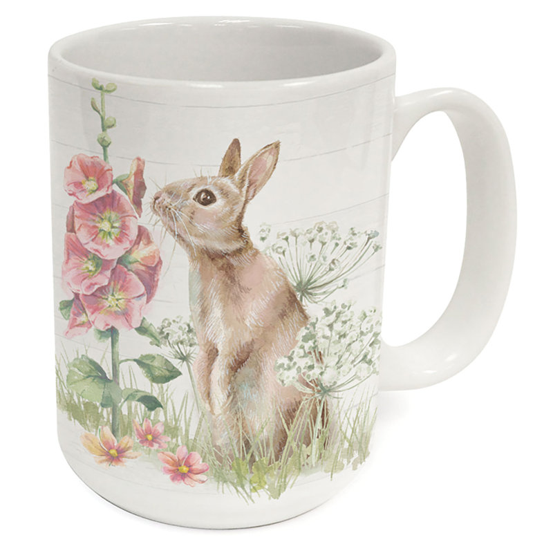 Bunny Garden 15 oz. Tasse décorative en céramique