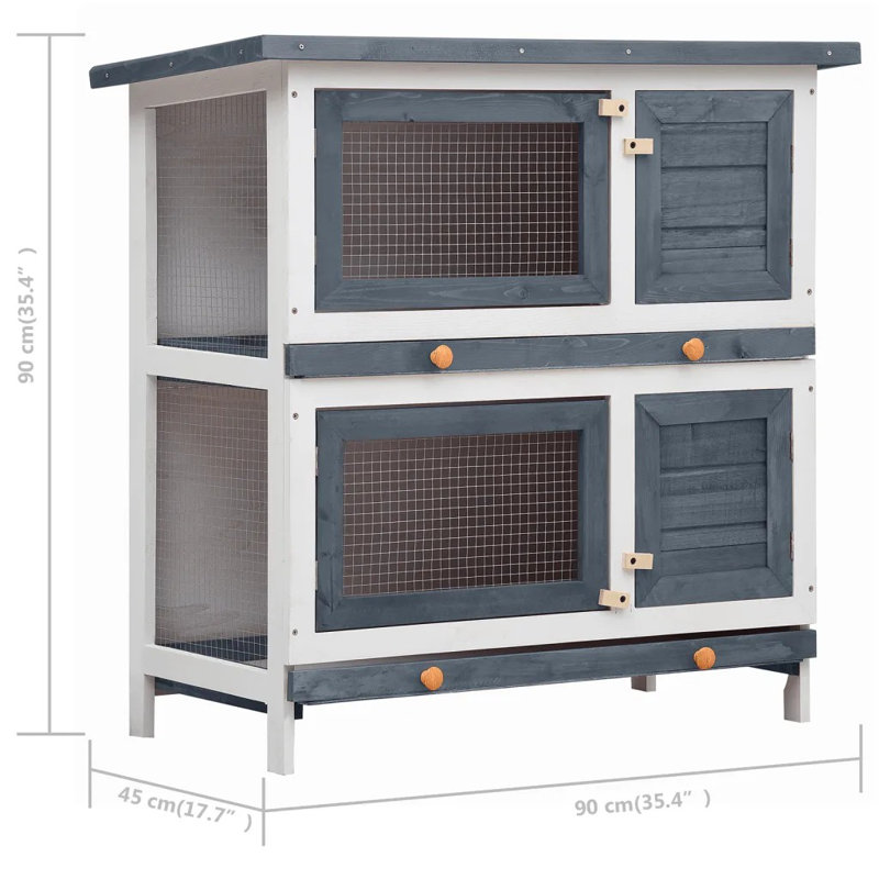 Winston Weather Resistant Rabbit Hutch, Grey
