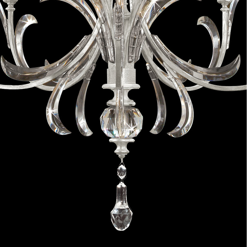 Lustre rond biseauté 56 po, Argent