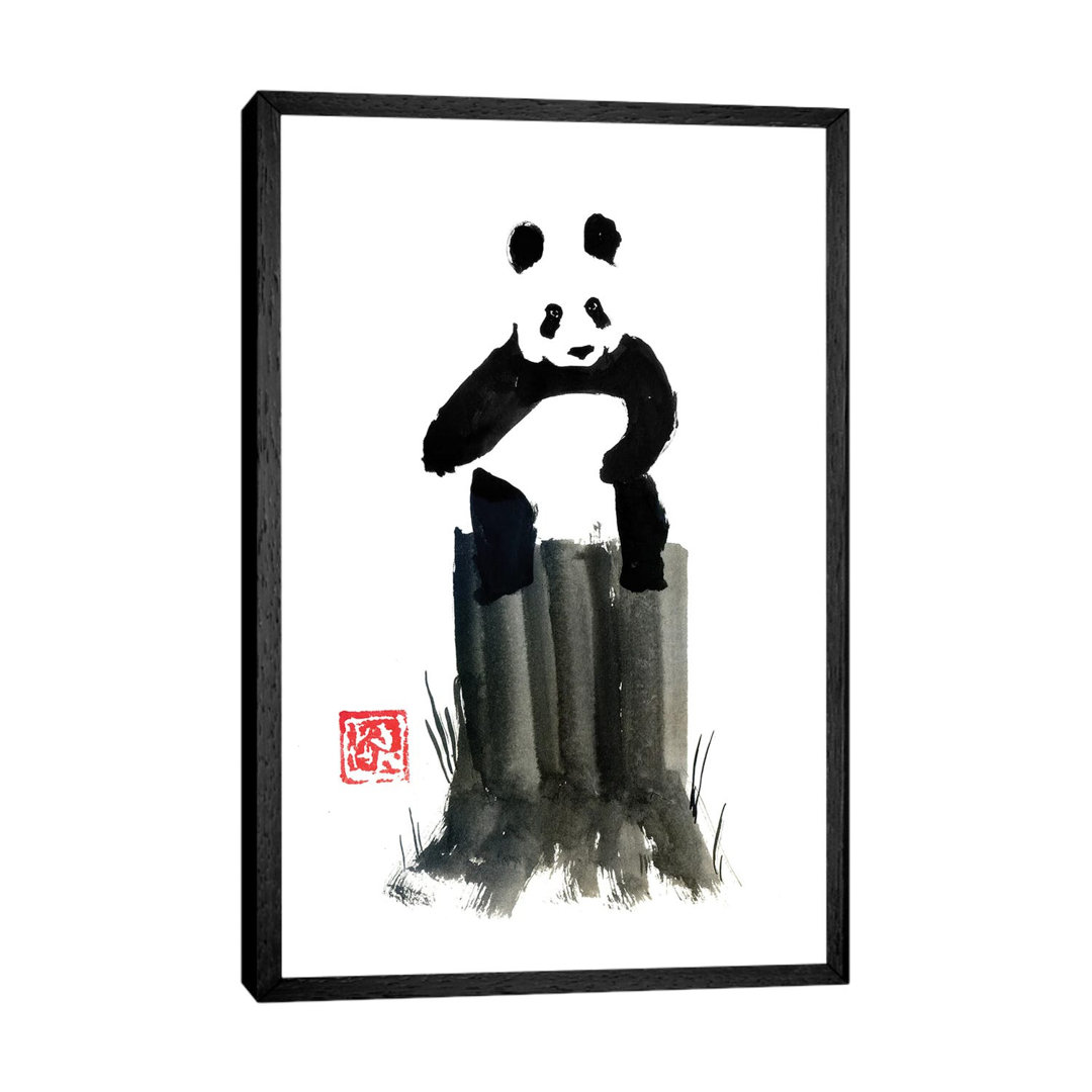 Panda On The Cut Tree - Print on Canvas
