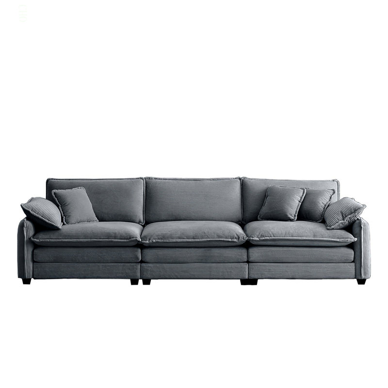 Mira 3 Seater Sofa Grey Corduroy (3S)