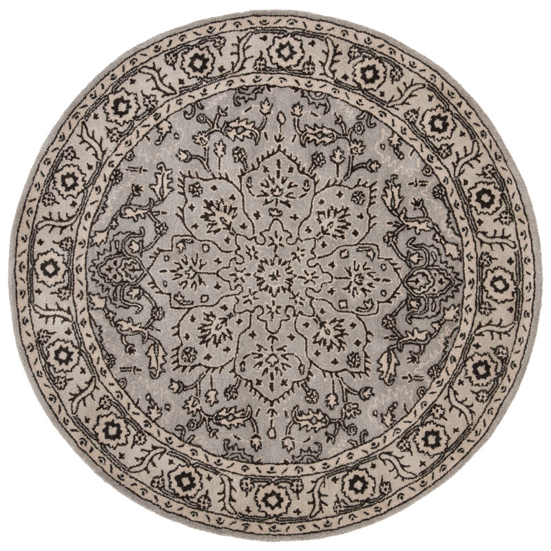 Evans Hand Tufted Wool Oriental Rug, Round 6'