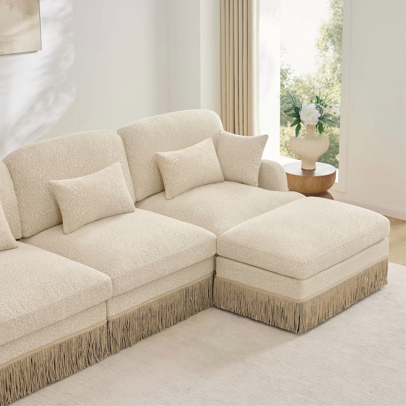Canapé Comfy Chenille Leopard, Beige