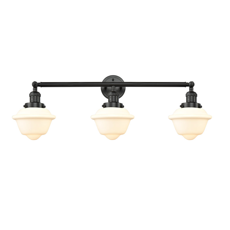 Anthony 3 - Light Dimmable Vanity Light, Brushed Satin Nickel, Matte White, 60 Watt Vintage Incandescent Bulb