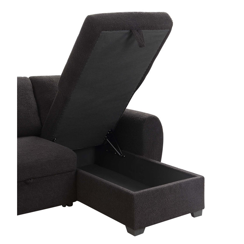 Canapé-lit modulaire réversible en polaire l 95 po avec méridienne Teddy