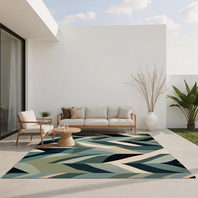 Midnight Peaks Indoor And Outdoor Area Rug, Rectangle 3' x 5'