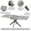 Table de salle à manger extensible 62,4 "à 78,15" avec base en X noire-130022633