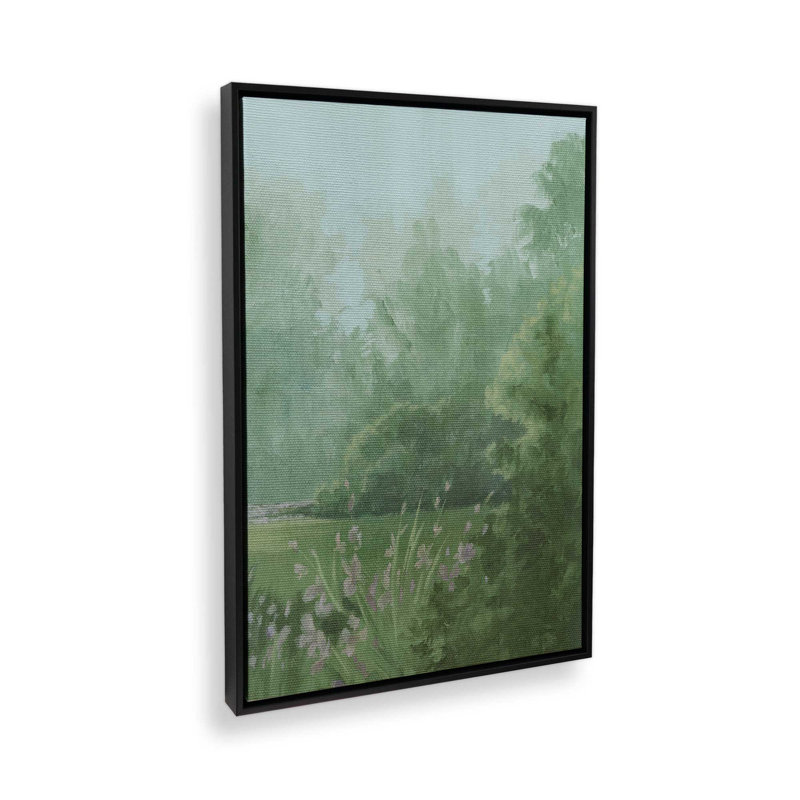 «Amethyst Iris Meadow II» par Grace Popp, reproduction d'art sur toile, Cadre flottant sans passe-partout, Noir