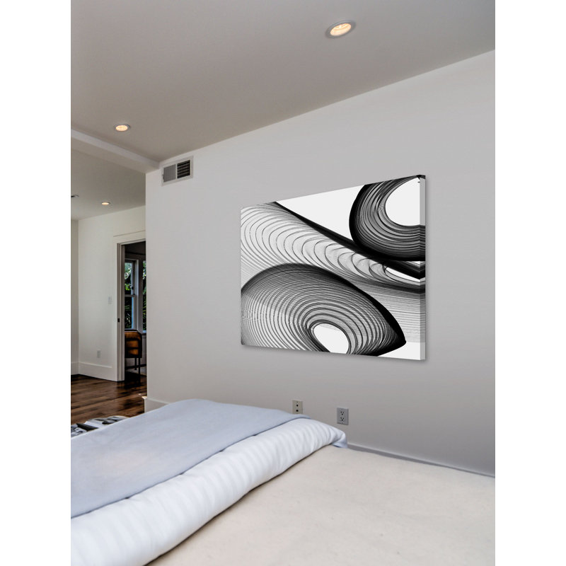 «Abstract Black and White 21-40-58» par Irena Orlov, reproduction d'art sur toile tendue, 40 po x 60 po
