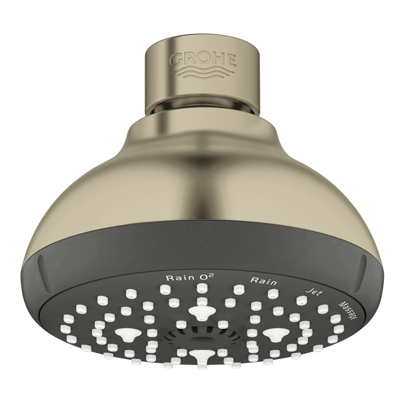 Pomme de douche réglable Tempesta® multifonction avec buses Speedclean, Nickel brossé