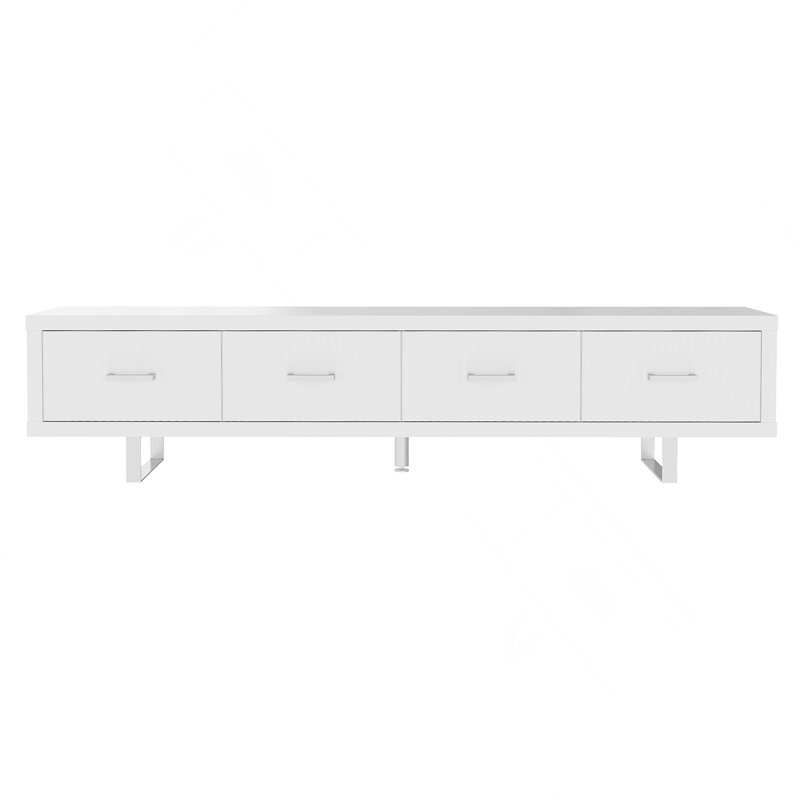 Meuble télé avec 4 tiroirs de rangement, Blanc