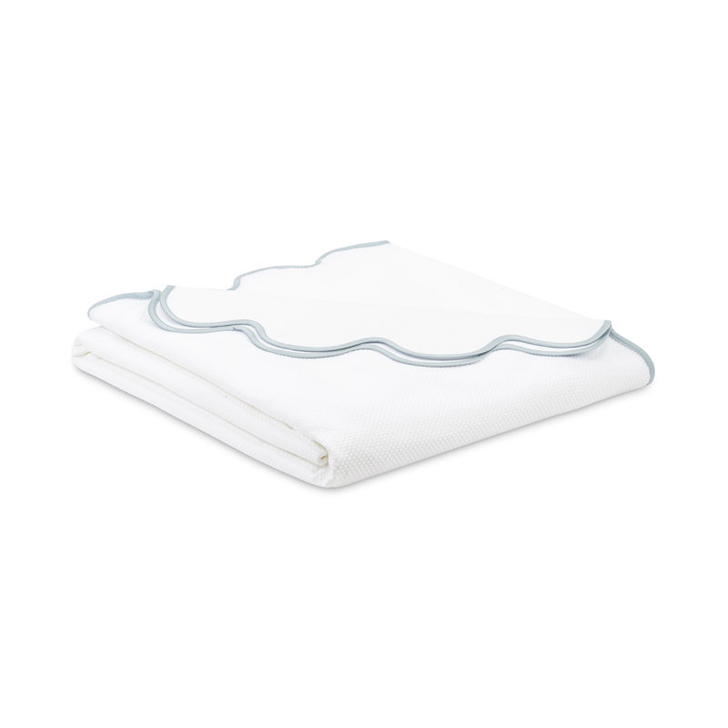 Honeycomb 100% Cotton Coverlet, Twin Coverlet / Bedspread, White/Sion Blue