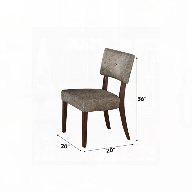 Ensemble de chaises de salle à manger rembourrées en tissu avec dossier, pieds en bois
