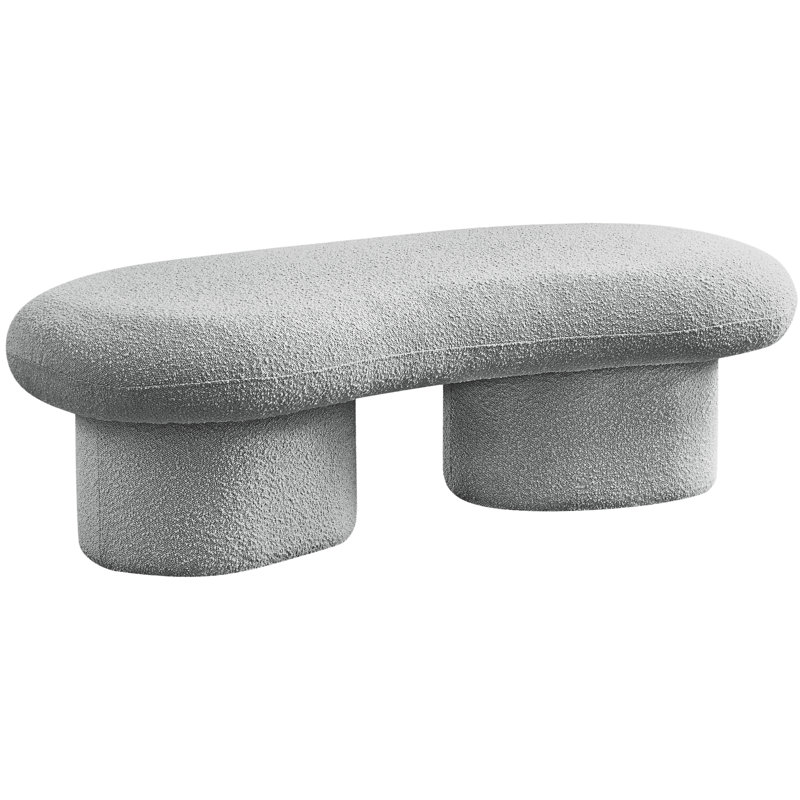 Ipswich Schriver Upholstered Bench, Grey Boucle Fabric