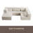 Compression Mahjong Sofa,Convertible Floor Sofa Bed,DIY Boneless Modular Sectional Sofa,No Assembly Required,Circle Fleece Fabric,Oversized 4 Seater With 1 Ottoman-1806100451