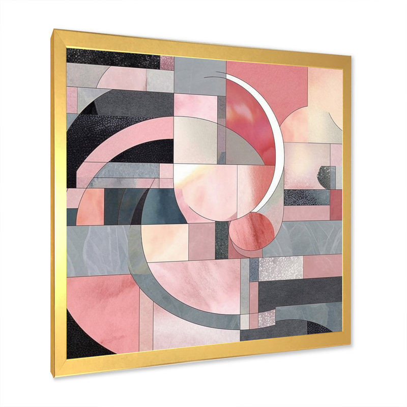 «Pink Transcendent Angles I», reproduction, H 36 po x l 36 po x P 1,5 po, Cadre doré à une seule photo