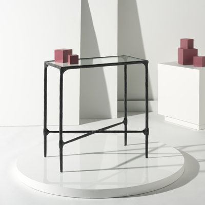 Isabellina Metal and Glass Accent Table